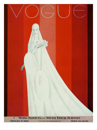 Vogue Cover - February 1928 by Eduardo Garcia Benito Pricing Limited Edition Print image