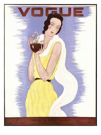 Vogue Cover - January 1931 by Georges Lepape Pricing Limited Edition Print image