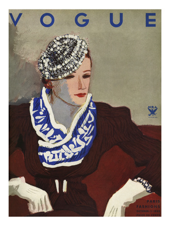 Vogue Cover - October 1933 by Eduardo Garcia Benito Pricing Limited Edition Print image