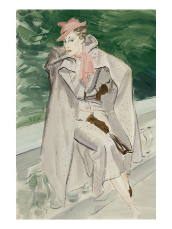 Vogue - February 1934 by René Bouét-Willaumez Pricing Limited Edition Print image