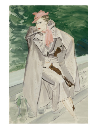 Vogue - February 1934 by Rene Bouet-Willaumez Pricing Limited Edition Print image