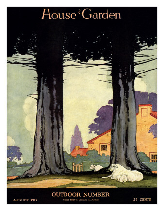 House & Garden Cover - August 1917 by Charles Livingston Bull Pricing Limited Edition Print image