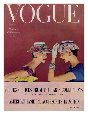 Vogue Cover - March 1954 by Richard Rutledge Pricing Limited Edition Print image
