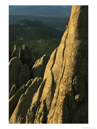 Man Climbing The South Tower Route On A Rock Formation In The Needles by Bobby Model Pricing Limited Edition Print image