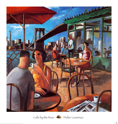 Cafe By The River by Didier Lourenco Pricing Limited Edition Print image