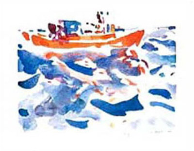 Fishingboat by Oskar Koller Pricing Limited Edition Print image