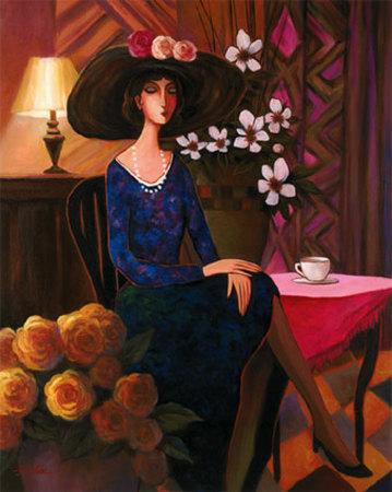 Tea Time, Left Panel by T. C. Chiu Pricing Limited Edition Print image