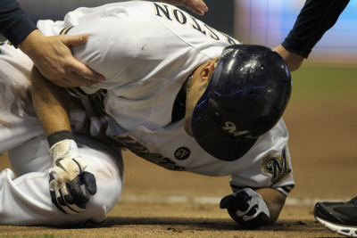 St Louis Cardinals V Milwaukee Brewers - Game Six, Milwaukee, Wi - October 16: Jerry Hairston Jr. by Jonathan Daniel Pricing Limited Edition Print image