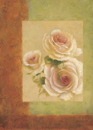Damask Rose, Cream by Fabrice De Villeneuve Pricing Limited Edition Print image