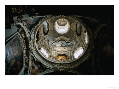 Ceiling Of Dome Inside Santa Maria Del Carmine In Brera District, Milan, Italy by Martin Moos Pricing Limited Edition Print image