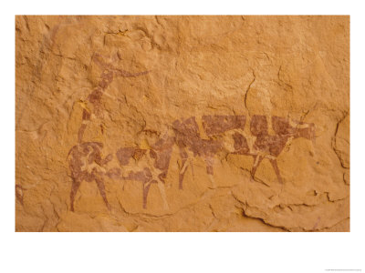 Ancient Rock Paintings Of Cows And Bulls, Sahara by Michele Molinari Pricing Limited Edition Print image