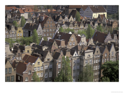 Houses Of Main Town From St. Mary's Church, Gdansk, Poland by Walter Bibikow Pricing Limited Edition Print image