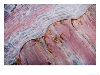 A Close View Of Different Rock Layers On A Cliff Wall, Zion National Park, Utah by Taylor S. Kennedy Pricing Limited Edition Print image