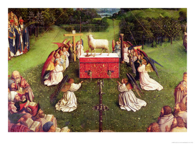 The Adoration Of The Mystic Lamb From The Ghent Altarpiece by Hubert & Jan Van Eyck Pricing Limited Edition Print image