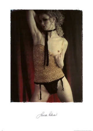 Erotic Portrait, Lepoard Skin Baring Breast by Laura Rickus Pricing Limited Edition Print image