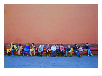 People Resting After Touring Forbidden City, Beijing, China by Ray Laskowitz Pricing Limited Edition Print image