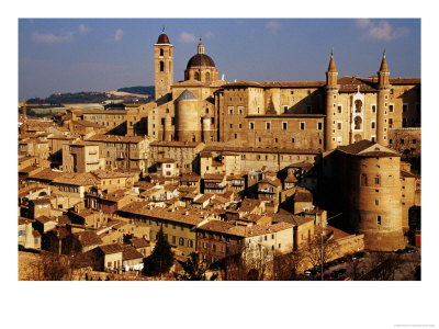 Basilica Metropolitano And Old Stone Houses From Public Gardens, Urbino, Italy by Craig Pershouse Pricing Limited Edition Print image