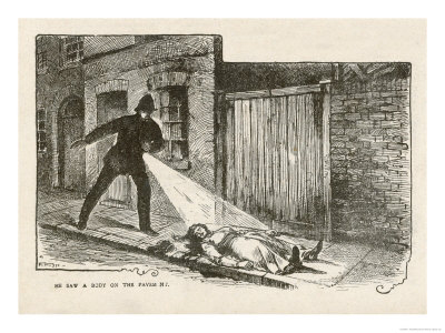 Police Constable Neil Finds The Body Of Mary Ann Nichols In Buck's Row Whitechapel by F. Fizzi Pricing Limited Edition Print image