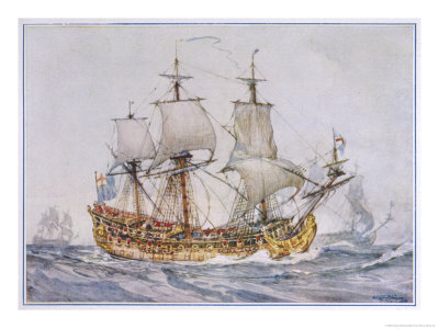 Sailing Warship Of The British Navy Known As The Newbury Until 1660 by Gregory Robinson Pricing Limited Edition Print image