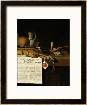 Vanitas Still Life Homage To Admiral Marten Herpertszwoon Tromp, 1655 by Antonius Leemans Pricing Limited Edition Print image