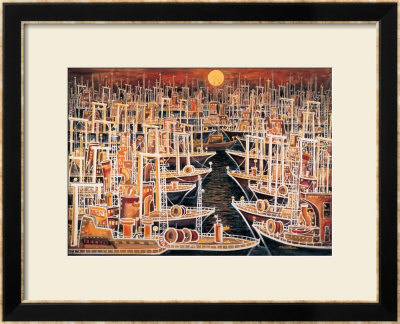 Moonlight At The Sea Port by Chuankuei Hung Pricing Limited Edition Print image