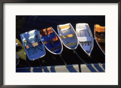 Rowboats Tied To Dock, Boothbay Harbor, Me by Ed Langan Pricing Limited Edition Print image