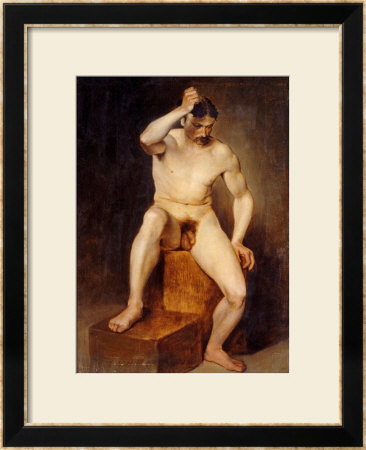 A Seated Male Nude by Hans Von Staschiripka Canon Pricing Limited Edition Print image
