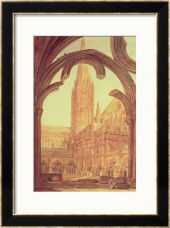 South View Of Salisbury Cathedral From The Cloisters by William Turner Pricing Limited Edition Print image