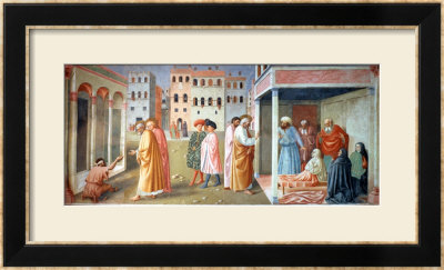 St. Peter Healing A Cripple, And The Raising Of Tabitha, Circa 1427 by Tommaso Masolino Da Panicale Pricing Limited Edition Print image