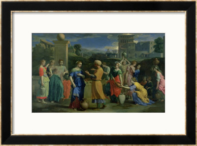 Eliezer And Rebecca At The Well, 1648 by Nicolas Poussin Pricing Limited Edition Print image