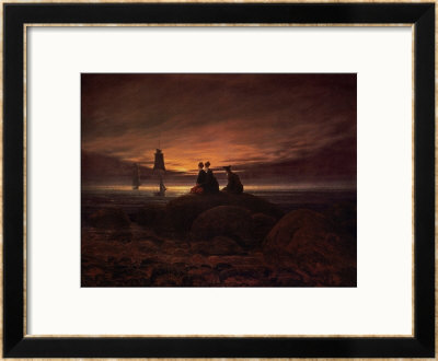 Moon Rising Over The Sea, 1822 by Caspar David Friedrich Pricing Limited Edition Print image