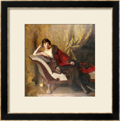 Portrait Of Countess Michael Karolyi Reclining, Full Length, On A Divan by John Quincy Adams Pricing Limited Edition Print image