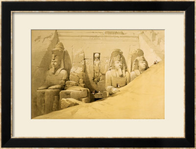 Front Elevation Of The Great Temple Of Aboo Simbel, Nubia by David Roberts Pricing Limited Edition Print image