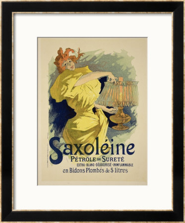 Reproduction Of A Poster Advertising Saxoleine, Safe Parrafin Oil, 1896 by Jules Chéret Pricing Limited Edition Print image