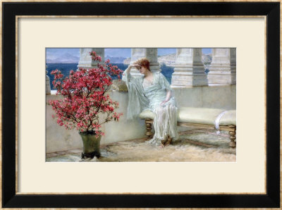 Her Eyes Are With Thoughts And They Are Far Away by Sir Lawrence Alma-Tadema Pricing Limited Edition Print image