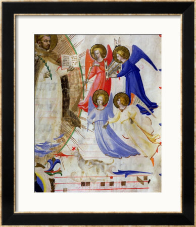 St. Dominic With Four Musical Angels, From A Gradual From San Marco E Cenacoli by Fra Angelico Pricing Limited Edition Print image