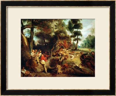 The Wild Boar Hunt, After A Painting By Rubens, Circa 1840-50 by Eugene Delacroix Pricing Limited Edition Print image