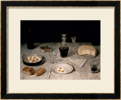 Still Life With Eggs, Bread, Cheese And Wine by Agostino Jose Da Mota Pricing Limited Edition Print image