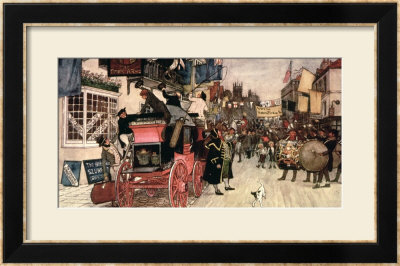 The Election Parade At Eatanswill, From The Pickwick Papers by Albert Ludovici Ii Pricing Limited Edition Print image
