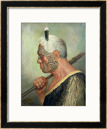 A Maori Warrior by Charles Frederick Goldie Pricing Limited Edition Print image