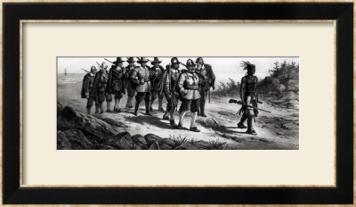 The March Of Miles Standish (1584?-1656) Engraved By Armstrong & Co., 1873 by Joseph Baker Pricing Limited Edition Print image