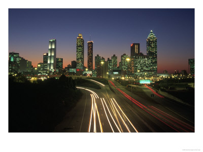 Night Skyline, Atlanta, Georgia by Kevin Leigh Pricing Limited Edition Print image