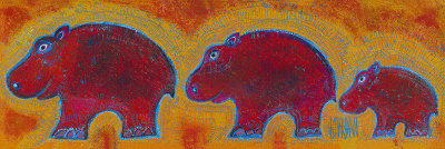 Famille Hippopotame Rouges by Sophie Jourdan Pricing Limited Edition Print image