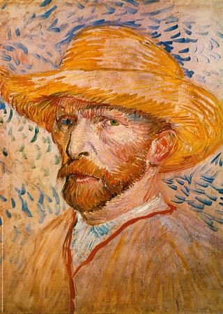 Self-Portrait With Straw Hat, C.1887 by Vincent Van Gogh Pricing Limited Edition Print image