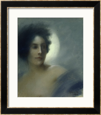 Woman With A Crescent Moon Or, The Eclipse, 1888 by Albert Besnard Pricing Limited Edition Print image