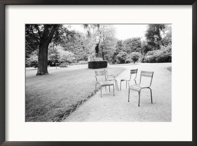 Luxembourg Gardens Statue Of Liberty And Park Chairs, Paris, France by Walter Bibikow Pricing Limited Edition Print image