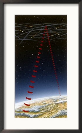 This Artwork Shows Radio Signals Bouncing Off The Ionized Trails Of Meteors by Peter Sawyer Pricing Limited Edition Print image