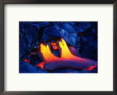 A Glowing New Lava Flow Near Chain Of Craters Road, Hawaii (Big Island), Hawaii, Usa by Ann Cecil Pricing Limited Edition Print image
