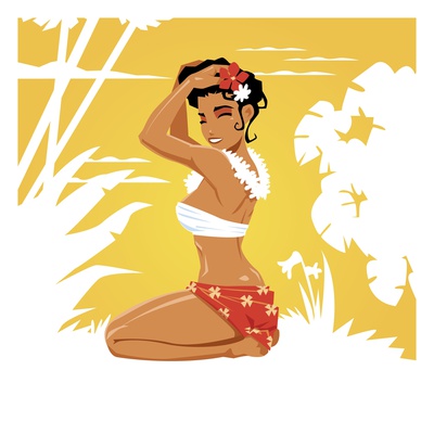 Polynesian Pin-Up by Harry Briggs Pricing Limited Edition Print image