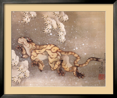 Old Tiger In The Snow by Katsushika Hokusai Pricing Limited Edition Print image
